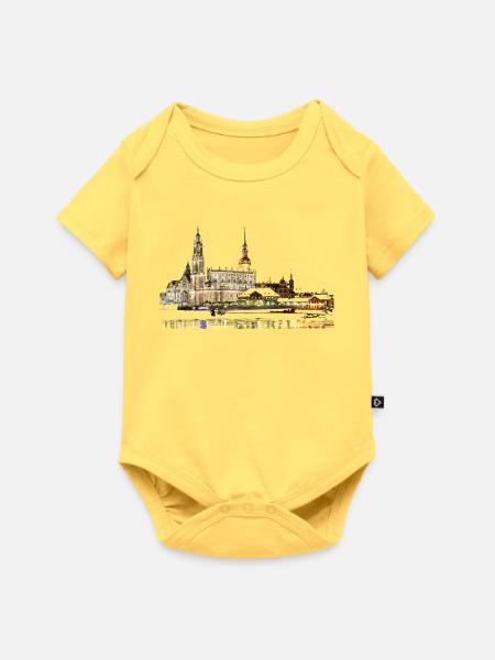 Dresden - Baby Premium Kurzarmbody - Pastellgelb