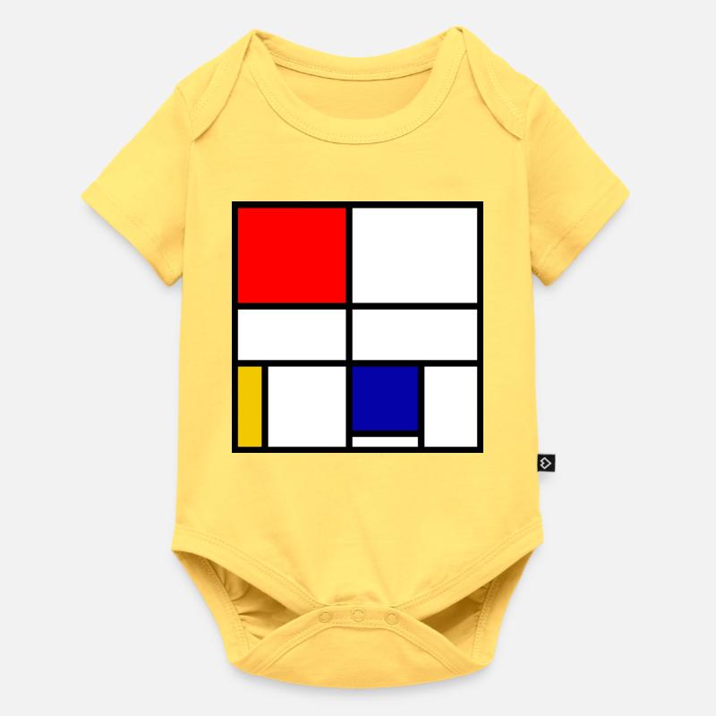 Mondrian 3 - Body à manches courtes Premium Bébé - jaune pastel