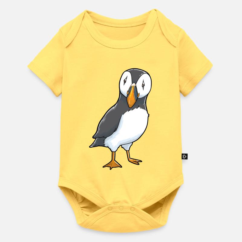 Macareux moine de Papageitaucher - Body à manches courtes Premium Bébé - jaune pastel