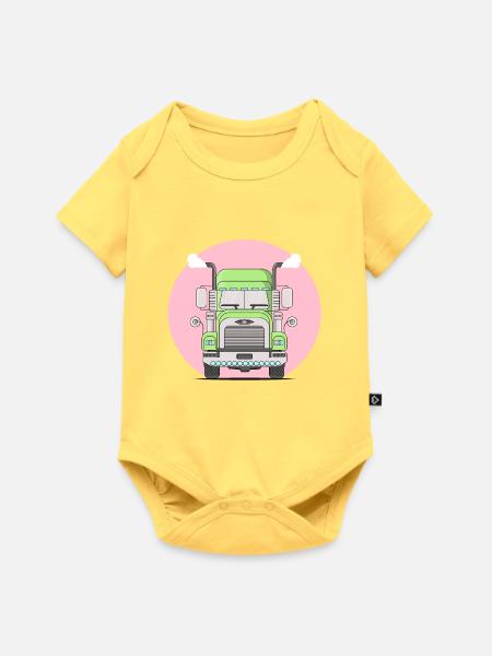 Truck Trucks Laster - Baby Premium Kurzarmbody - Pastellgelb