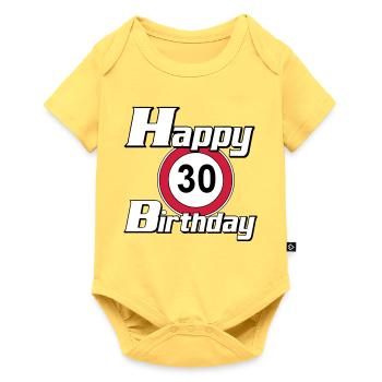 30.Anniversaire , Joyeux anniversaire 30 (25) - Body à manches courtes Premium Bébé - jaune pastel - Devant