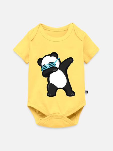 Dabbing Panda Pandabär - Baby Premium Kurzarmbody - Pastellgelb