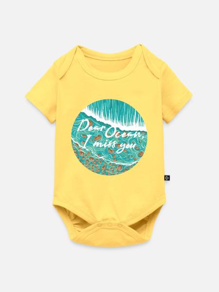 Dear Ocean - Baby Premium Kurzarmbody - Pastellgelb
