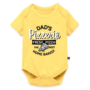 Dad's Pizzeria Daddy pizza baker outdoor kitchen - Baby Premium short-sleeve bodysuit - sky yellow - Front