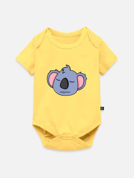 Koala Kopf - Baby Premium Kurzarmbody - Pastellgelb