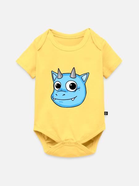 Baby Drache - Baby Premium Kurzarmbody - Pastellgelb