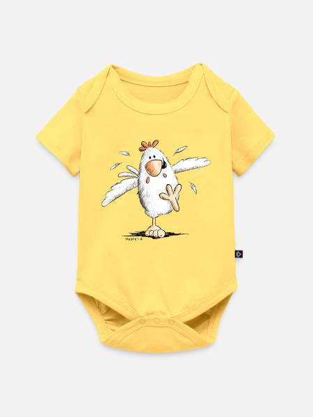 Cooles Rennendes Huhn - Baby Premium Kurzarmbody - Pastellgelb
