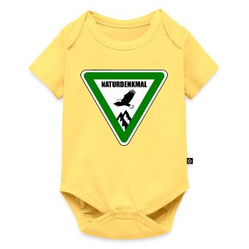 Naturdenkmal, Schild, Natur, Urgestein, Natur - Baby Premium Kurzarmbody - Pastellgelb - Vorne