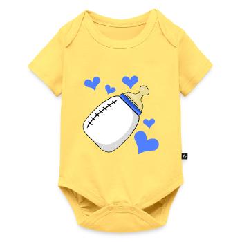 Milk bottle Boy pregnant birth - Baby Premium short-sleeve bodysuit - sky yellow - Front