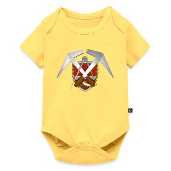 Handwerk Dachdecker Emblem - Baby Premium Kurzarmbody - Pastellgelb - Vorne