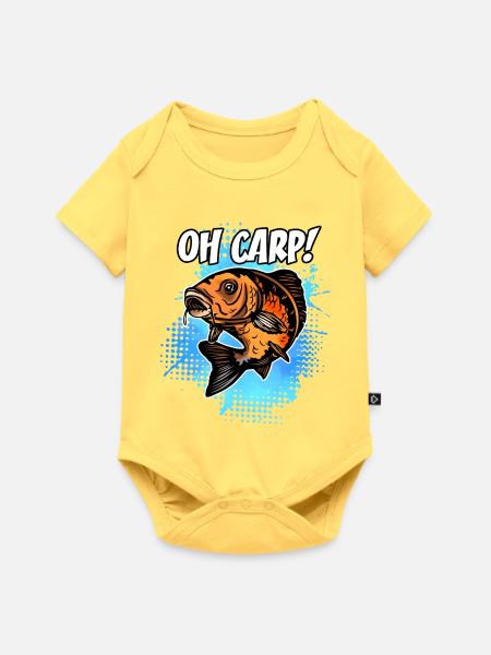Oh Karpfen – lustiges Karpfenfischen-Design - Baby Premium Kurzarmbody - Pastellgelb