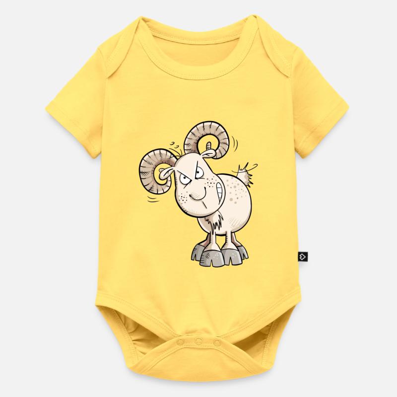 Kein Bock Widder I Schaf I Ziegen Bock I Chèvre - Body à manches courtes Premium Bébé - jaune pastel