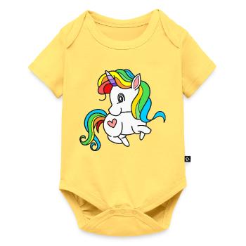Licornes Licorne - Body à manches courtes Premium Bébé - jaune pastel - Devant