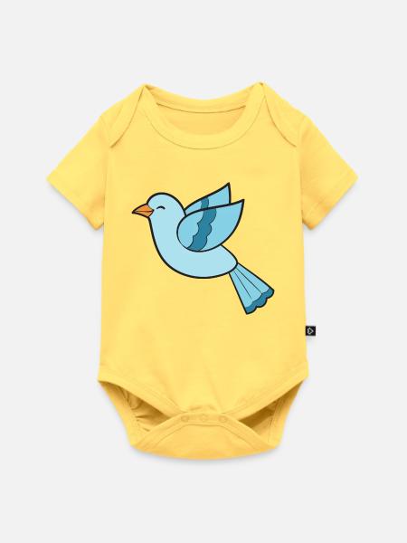 Vogel Vögel - Baby Premium Kurzarmbody - Pastellgelb
