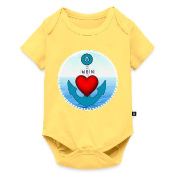 Herzanker am Meer - Baby Premium Kurzarmbody - Pastellgelb - Vorne
