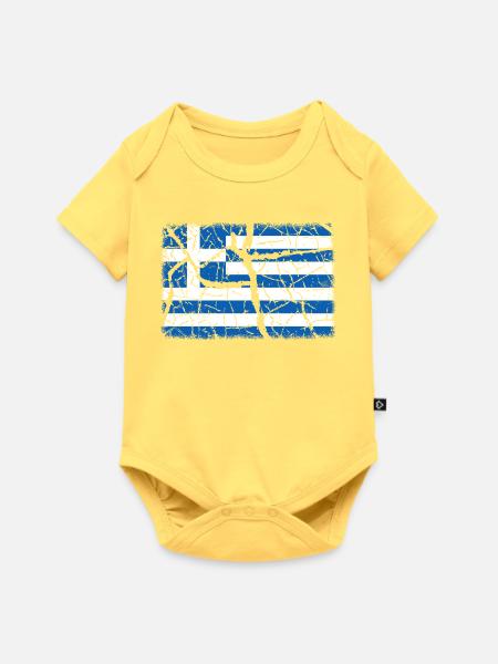 Griechenland - Baby Premium Kurzarmbody - Pastellgelb