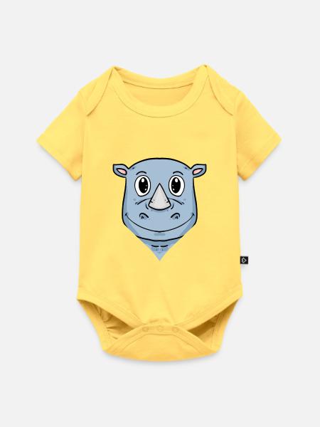 Nashorn - Baby Premium Kurzarmbody - Pastellgelb