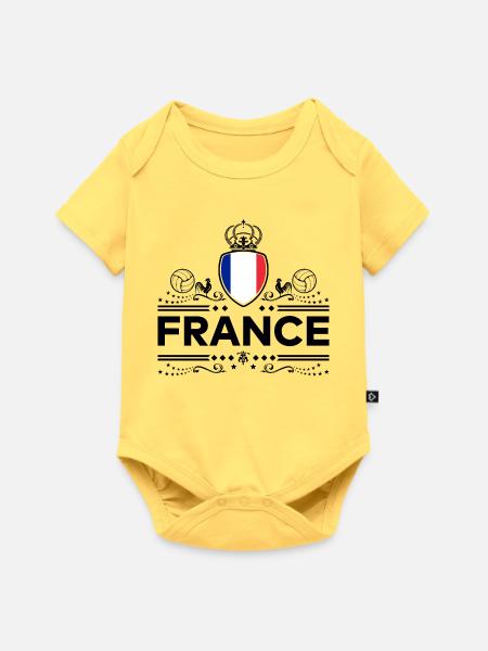 FRANKREICH - Baby Premium Kurzarmbody - Pastellgelb