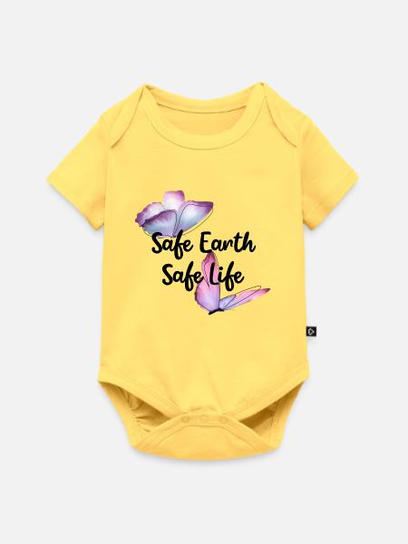 Safe earth - Baby Premium Kurzarmbody - Pastellgelb