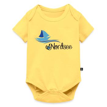 North Sea design with sailboat - Baby Premium short-sleeve bodysuit - sky yellow - Front