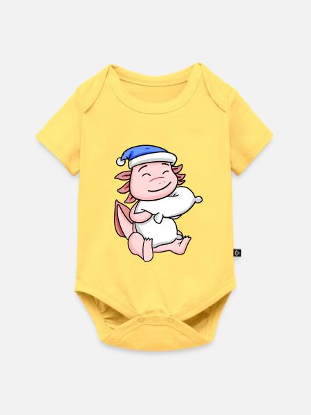 Axolotl Baby - Baby Premium Kurzarmbody - Pastellgelb