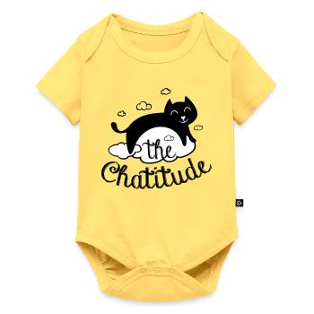 Chatitude, drôle de chat ! humour chat paresseux - Body à manches courtes Premium Bébé - jaune pastel - Devant