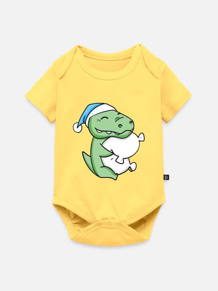 Krokodil Baby - Baby Premium Kurzarmbody - Pastellgelb