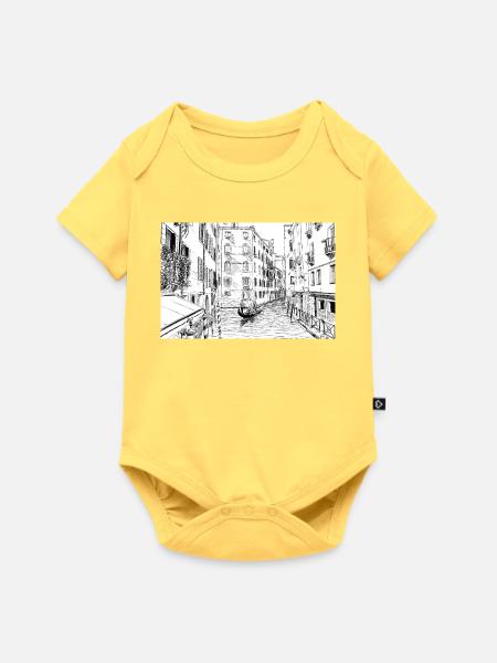 Venedig - Baby Premium Kurzarmbody - Pastellgelb