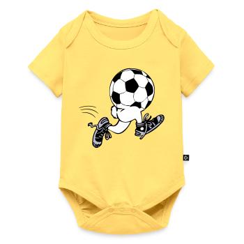 Soccer Hommes | Football de course à pied - Body à manches courtes Premium Bébé - jaune pastel - Devant