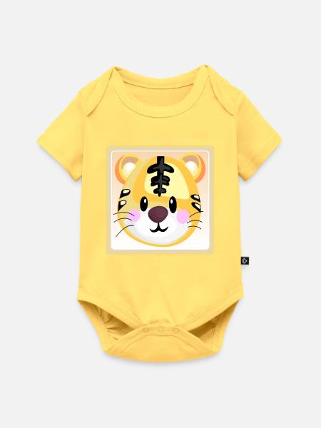 TIGER BABY KINDERGARTENKIND - Baby Premium Kurzarmbody - Pastellgelb