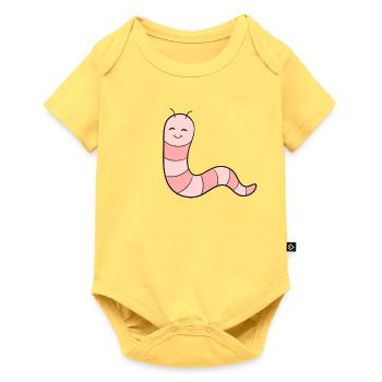 Ver de terre - Body à manches courtes Premium Bébé - jaune pastel - Devant