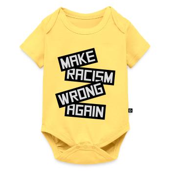 Rendre le racisme répréhensible - Body à manches courtes Premium Bébé - jaune pastel - Devant