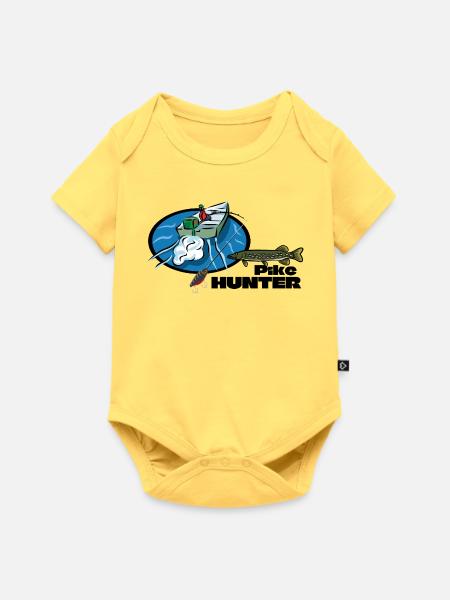 Hechtenjägerboot – Raubtierfischen - Baby Premium Kurzarmbody - Pastellgelb