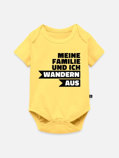 Wandern Aus – Großbuchstaben Kontrast - Baby Premium Kurzarmbody - Pastellgelb