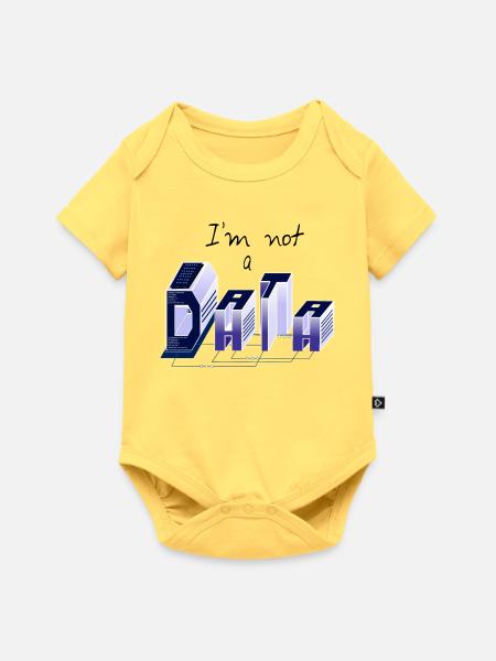Ich bin kein DATA - Baby Premium Kurzarmbody - Pastellgelb