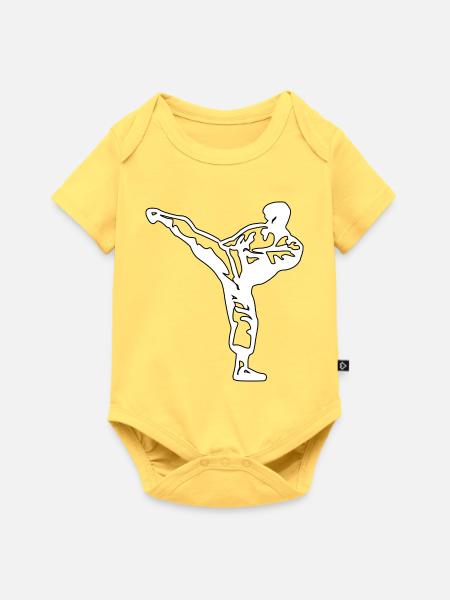 karate weiss - Baby Premium Kurzarmbody - Pastellgelb