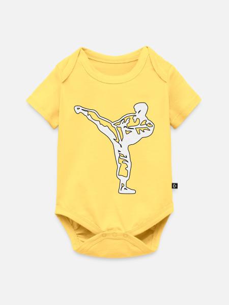 karate silber - Baby Premium Kurzarmbody - Pastellgelb