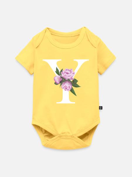 Y - Baby Premium Kurzarmbody - Pastellgelb