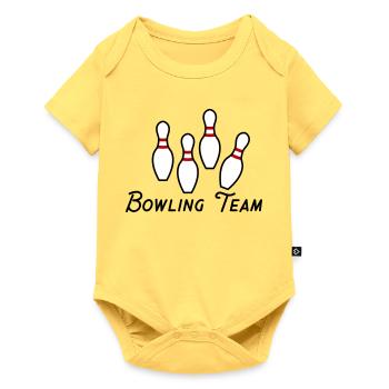 Bowling Team - Baby Premium Kurzarmbody - Pastellgelb - Vorne