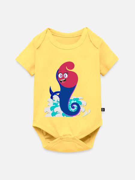 Surf-Spiral-Geist - Baby Premium Kurzarmbody - Pastellgelb