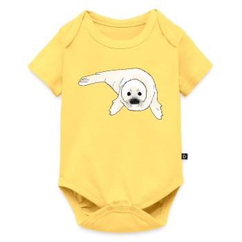 Seehund Baby - Baby Premium Kurzarmbody - Pastellgelb - Vorne