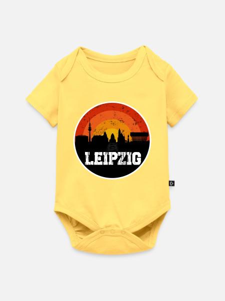 Leipzig Skyline - Baby Premium Kurzarmbody - Pastellgelb