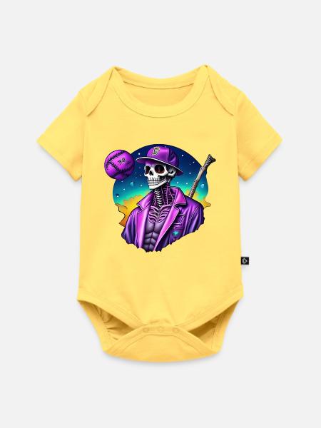 Skelett - Baby Premium Kurzarmbody - Pastellgelb