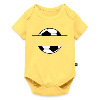 Étiquette de nom de football avec le nom souhaité - Body à manches courtes Premium Bébé - jaune pastel - Devant