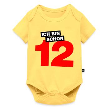 Ich bin schon 12 - Baby Premium Kurzarmbody - Pastellgelb - Vorne