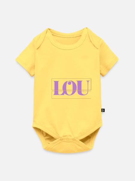 Lou - Baby Premium Kurzarmbody - Pastellgelb