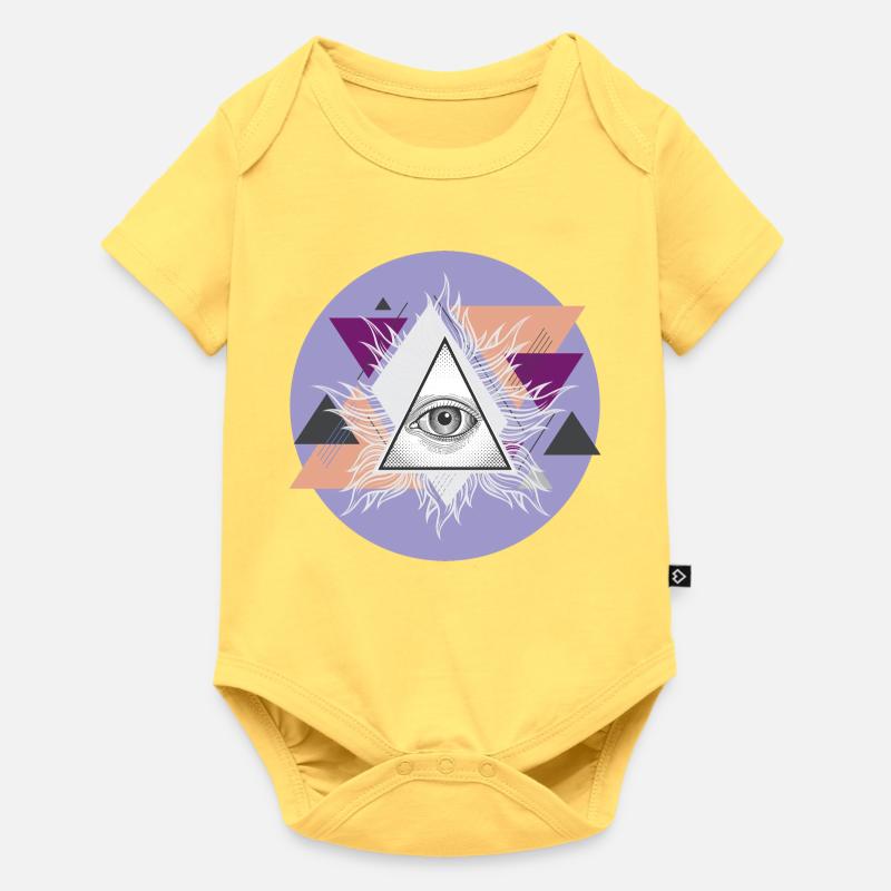 Geometric Triangular Eye with Auras - Baby Premium short-sleeve bodysuit - sky yellow
