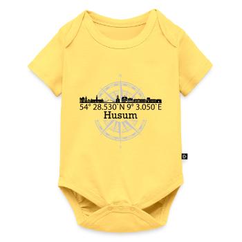 Skyline Husum - Baby Premium Kurzarmbody - Pastellgelb - Vorne