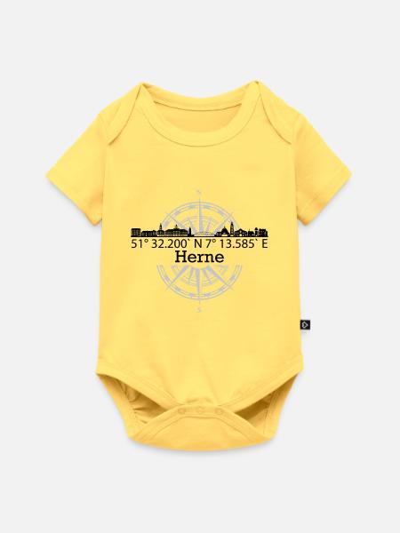 Koordinaten Herne - Baby Premium Kurzarmbody - Pastellgelb