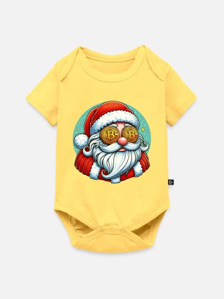 Crypto Santa - Baby Premium Kurzarmbody - Pastellgelb